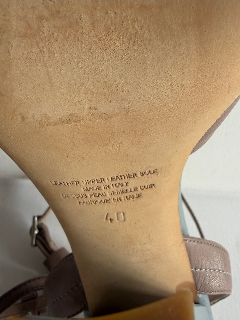 Cavallini Women's Taupe and Slate Blue Bow Slingback Heel Sandals Women Size 9 - Picture 12 of 13